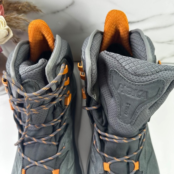 Hoka Kaha 2 GTX Gore Tex Hiking Boots Men\'s‎ Size 15D Waterproof Orange Gray EUC main image 10